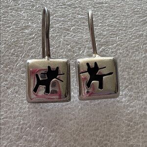 Small 925 Silver Kitty Cat Earrings